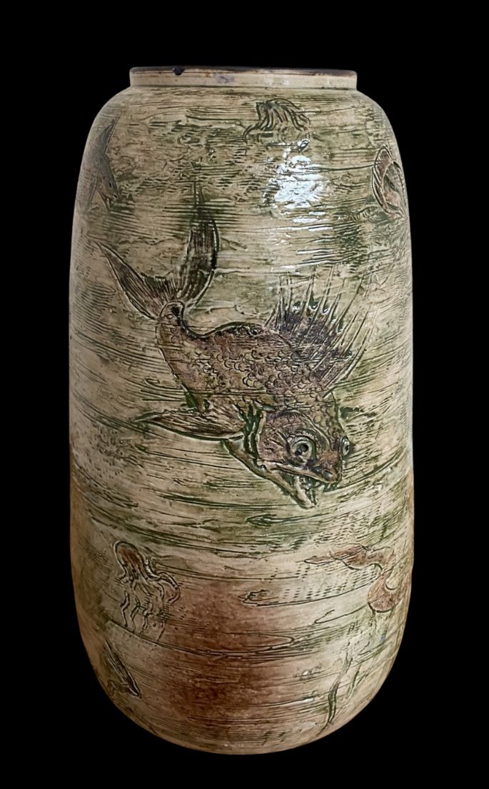 Martin Brothers Vase, 1900s, Antique photo furniture