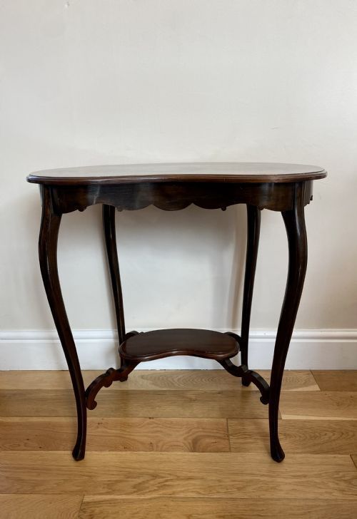 Antique Victorian Quality Mahogany Kidney Shaped Lamp Table photo furniture