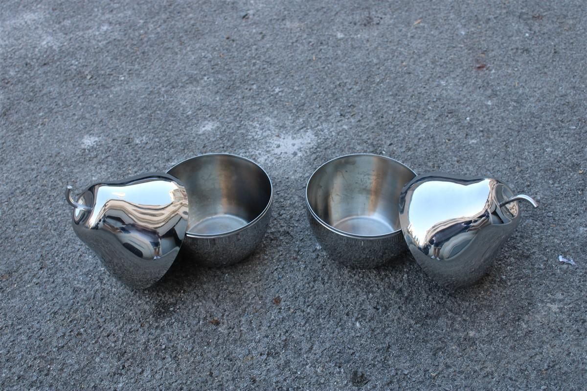Pair Of Pears In Steel Italy 1970 Rinnovel Ettore Sottsass Style Ice Box photo Home Decor