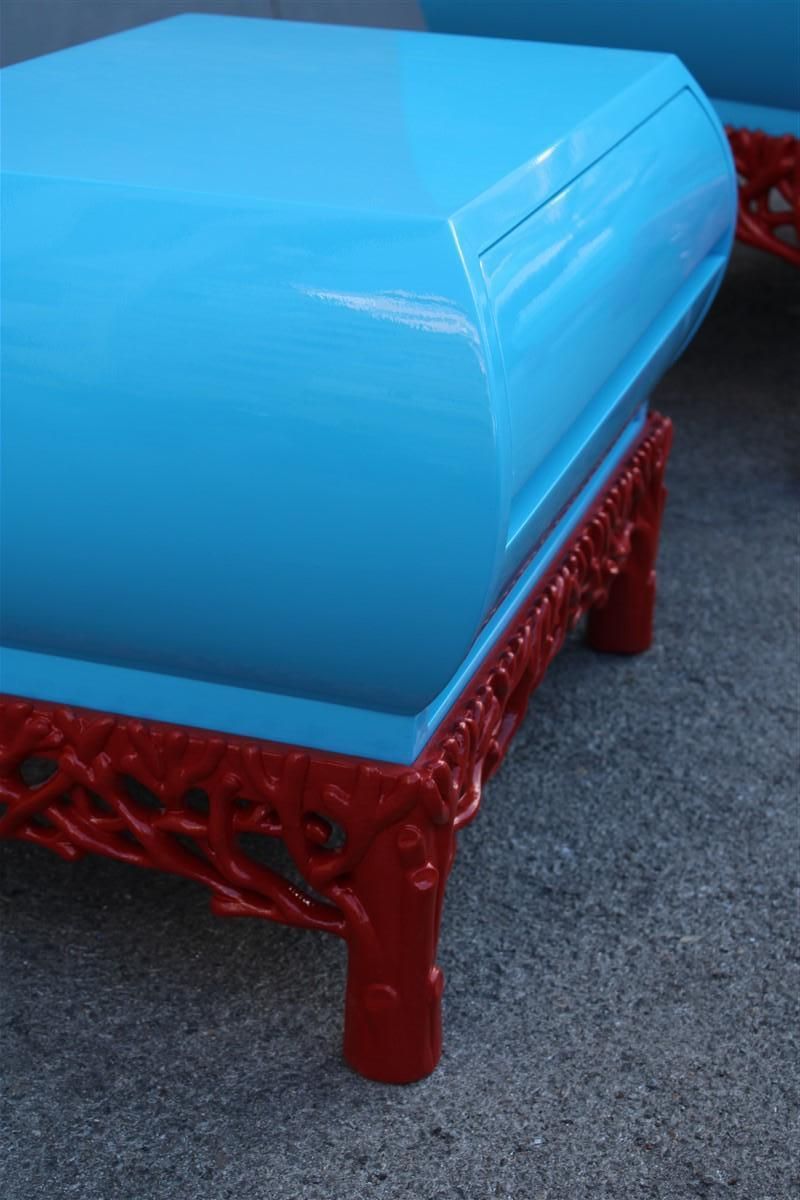 Decotarive Bedroom Sets Arpex Roma 1970 In Sea Blue And Red Coral Made In Italy photo buy