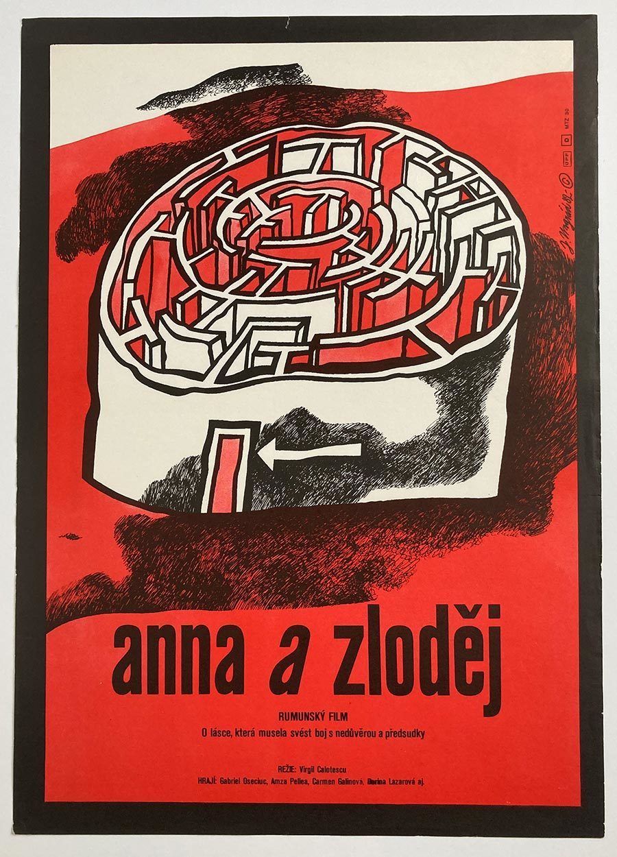 Original Film Poster, Anna And The Thief, Jan Ungrád, 1982, Genuine Czech Vintage Print