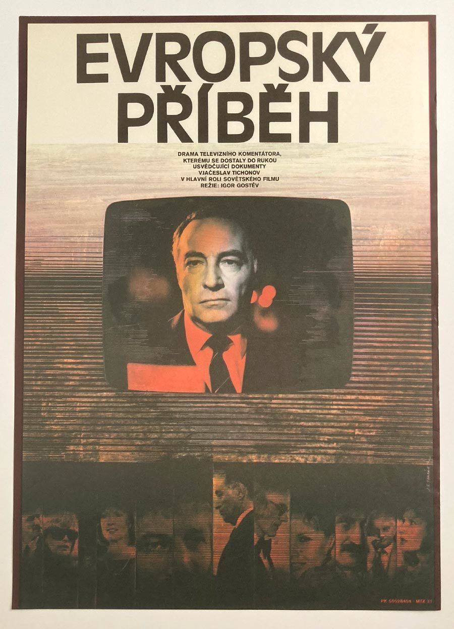 Original Film Poster, European Story, Jan Tománek, 1984, Genuine Czech Vintage Print