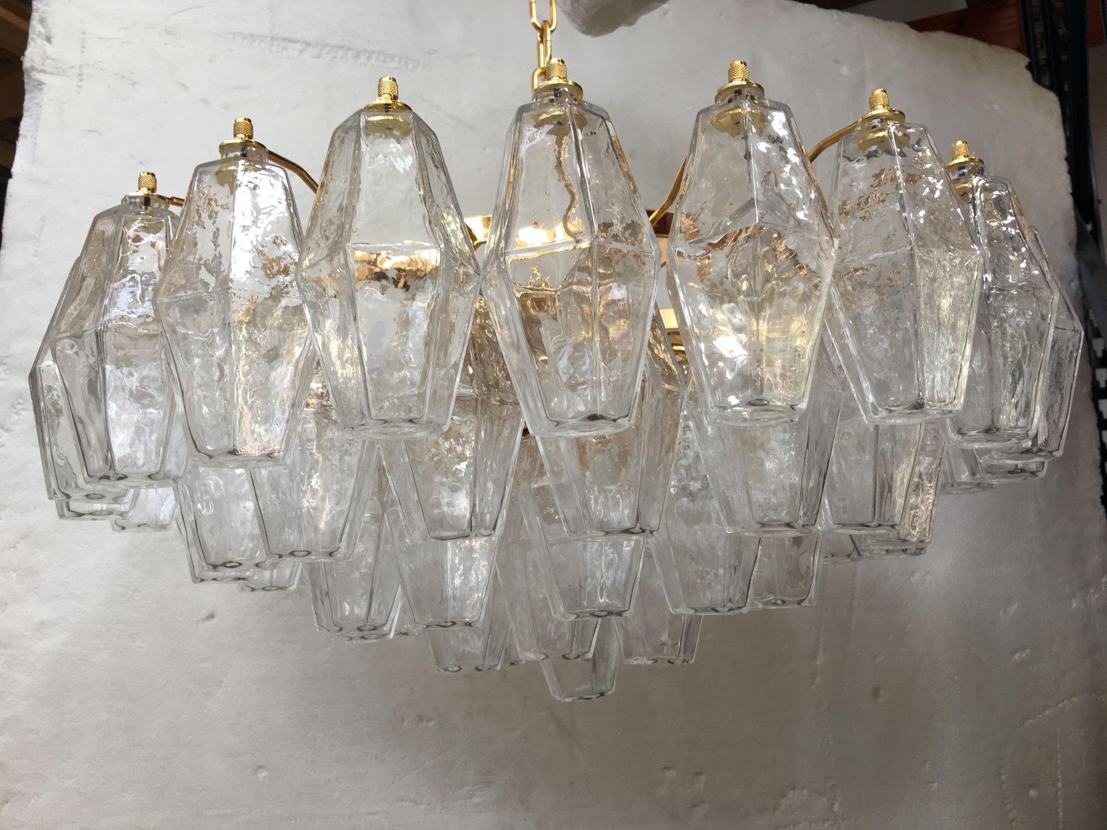 Impressive Murano Glass Sputnik Chandelier Poliedro Like Mazzega Zuccheri Venini Barovier Style photo buy