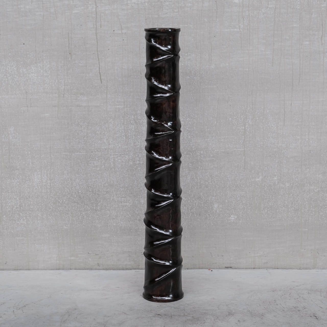 Pair Of Wooden Tall French Mid Century Decorative Vases photo 550.0