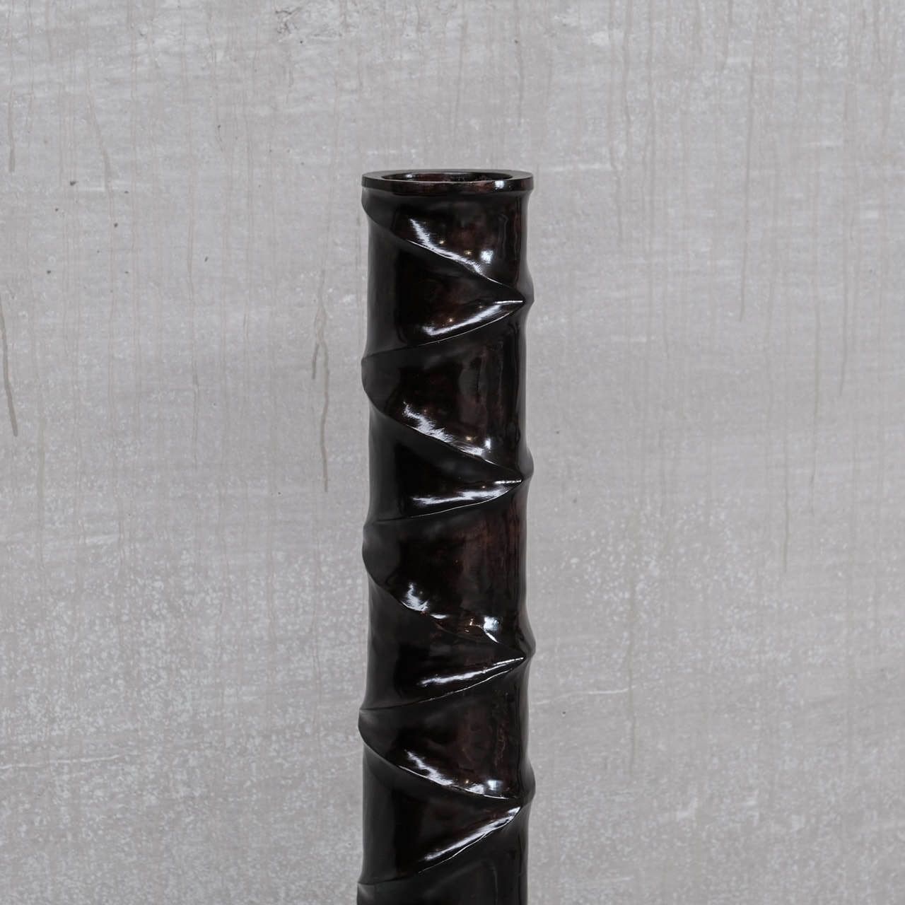 Pair Of Wooden Tall French Mid Century Decorative Vases photo vinterior