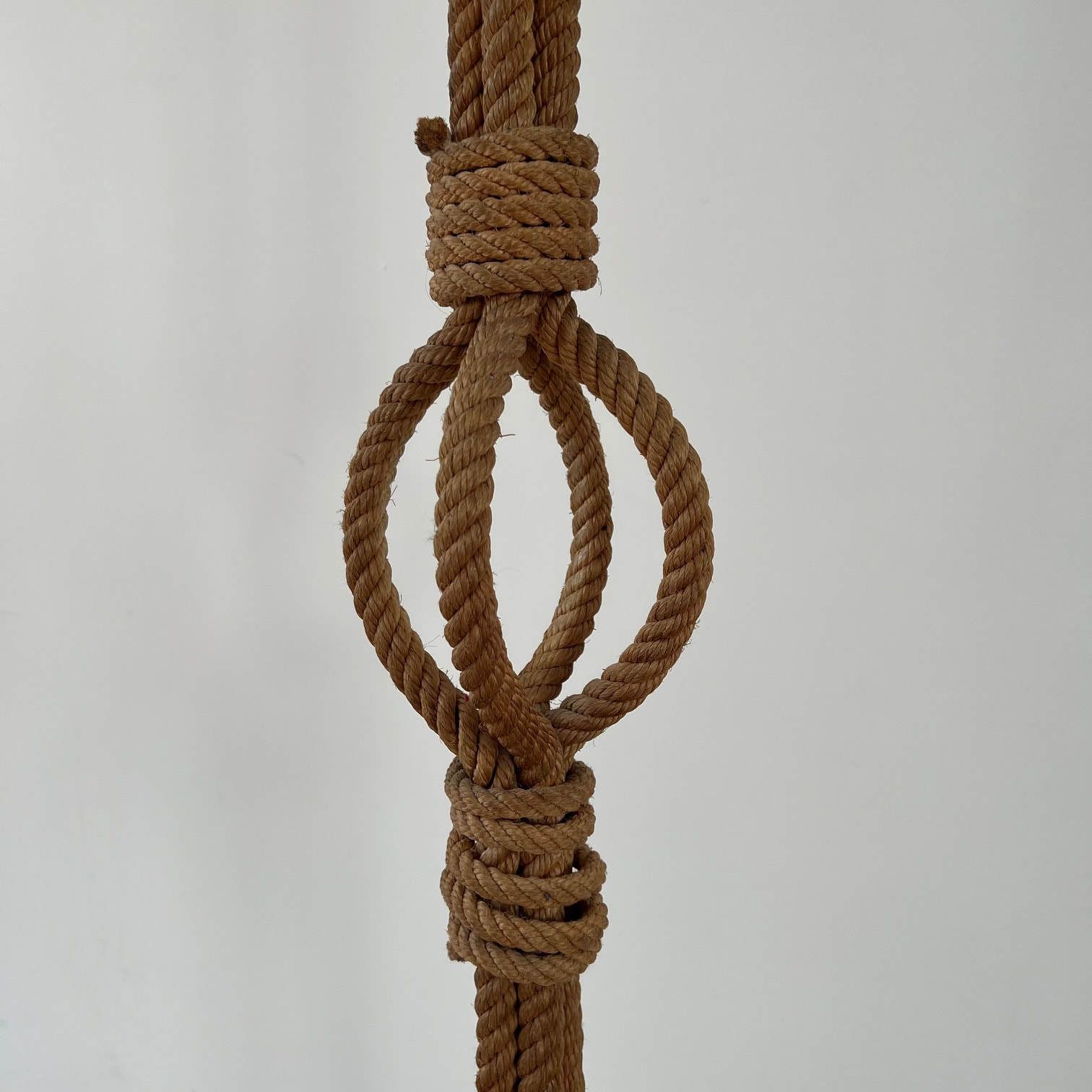 Audoux Minet Rope Work Mid Century French Floor Lamp photo for sale