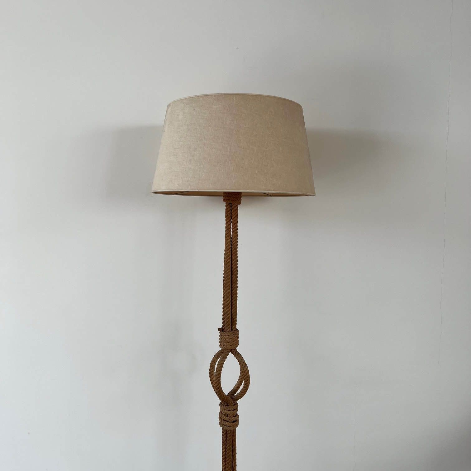 photo for sale Audoux Minet Rope Work Mid Century French Floor Lamp
