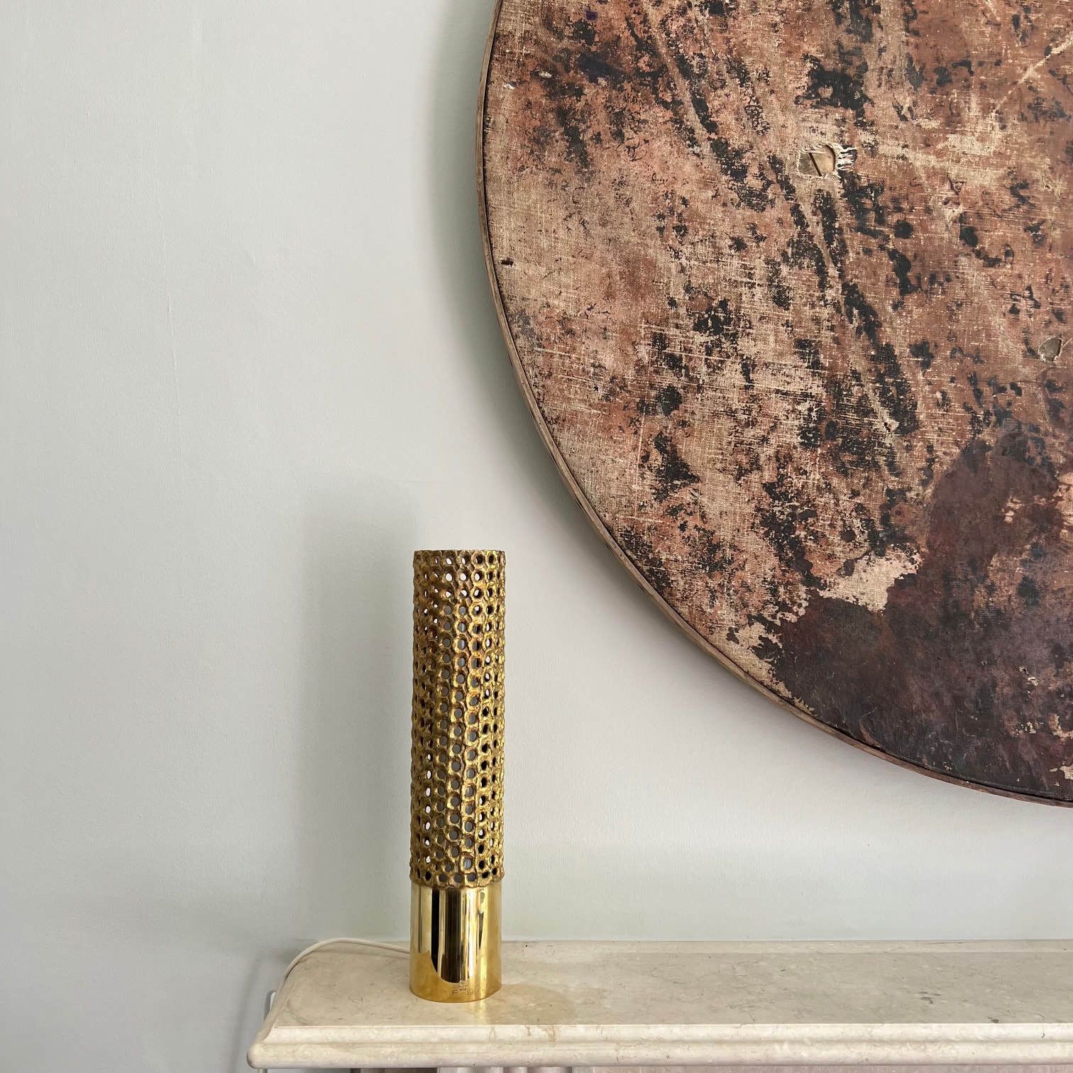 photo for sale Pierre Forssell Mid Century Swedish Brass Table Lamp For Skultuna