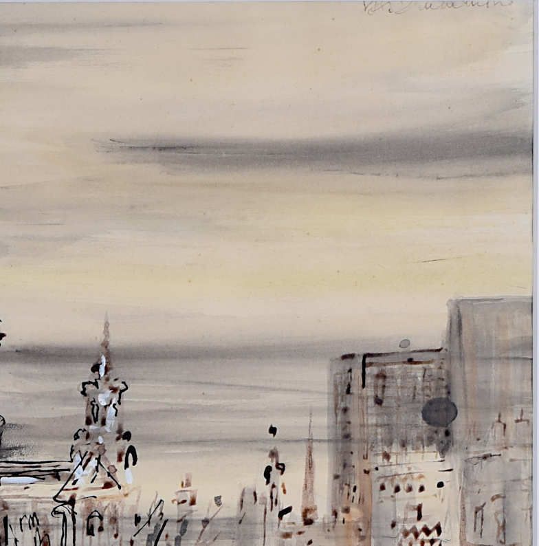 Violet Hilda Drummond (British, 1911 2000)  St Paul’s Cathedral Watercolour photo furniture