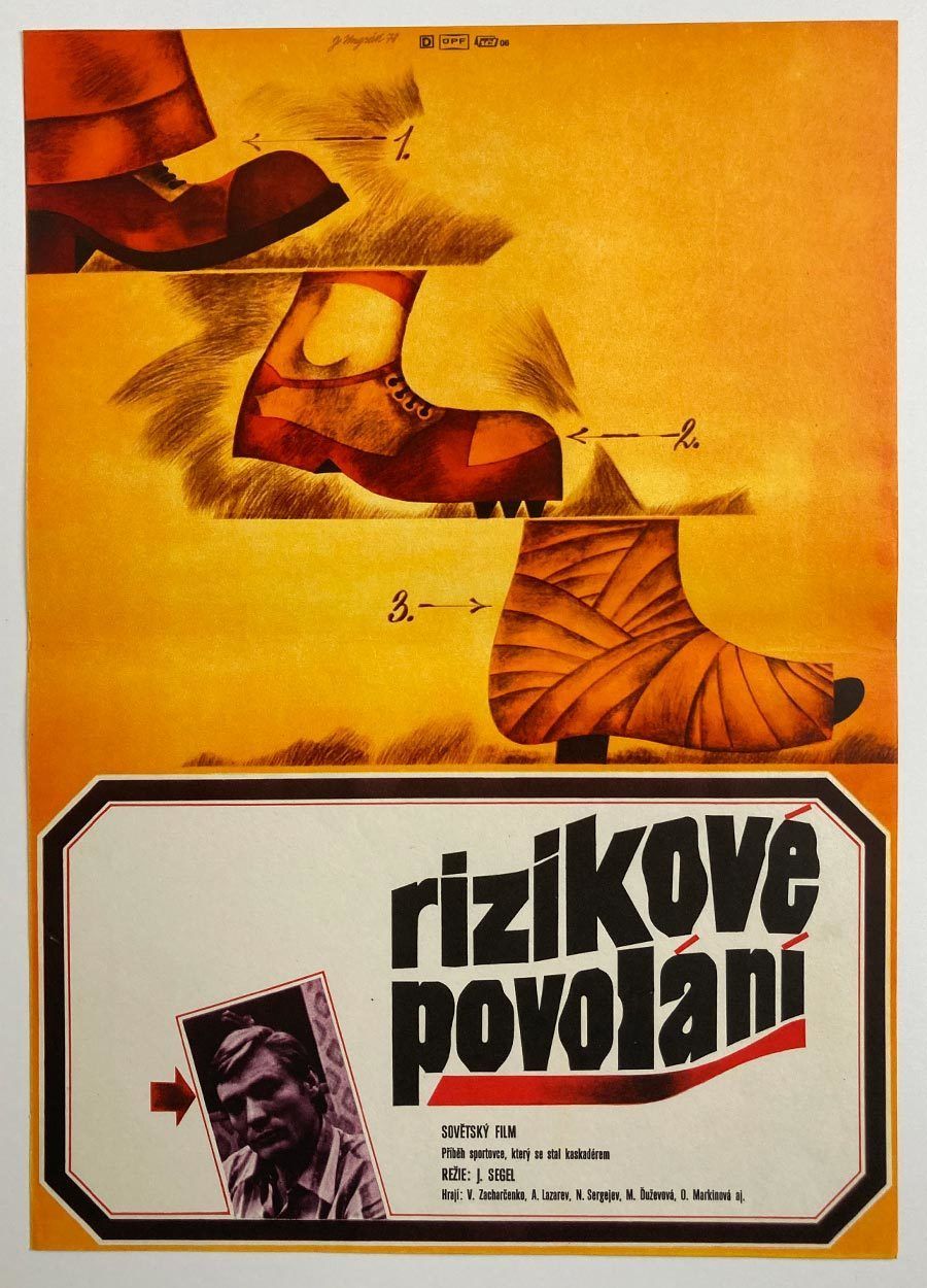 Original Film Poster, Nothing Ventured, Nothing Gained, Jan Ungrád, 1978, Genuine Czech Vintage Print