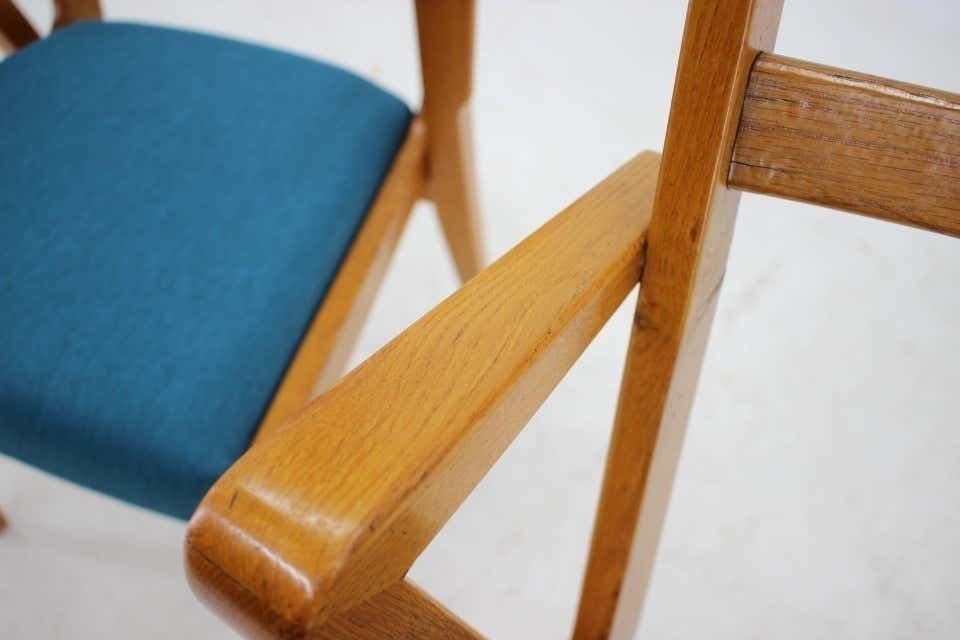photo for sale 1960s Set Of Four Oak Dining Chairs, Czechoslovakia