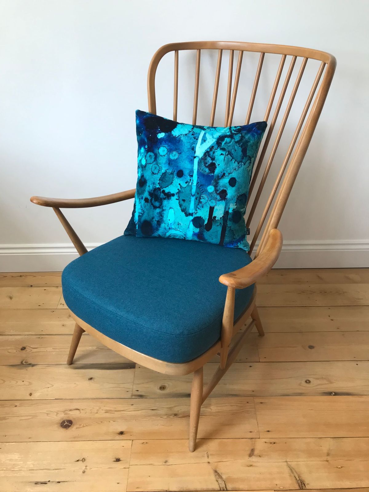 Ercol 478 / 477 Seat Cushion In Teal Wool photo 156.0