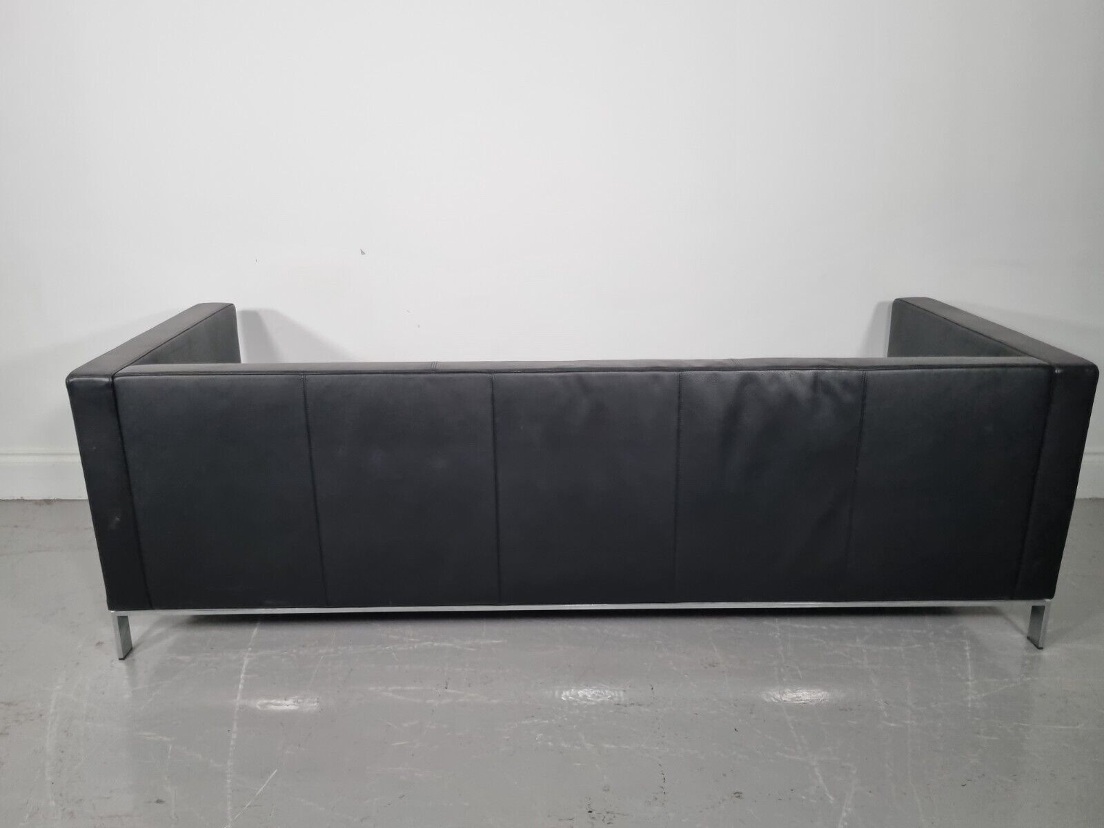 Walter Knoll Foster 500 3  Seater Sofa In Black Leather, Mint Condition photo buy