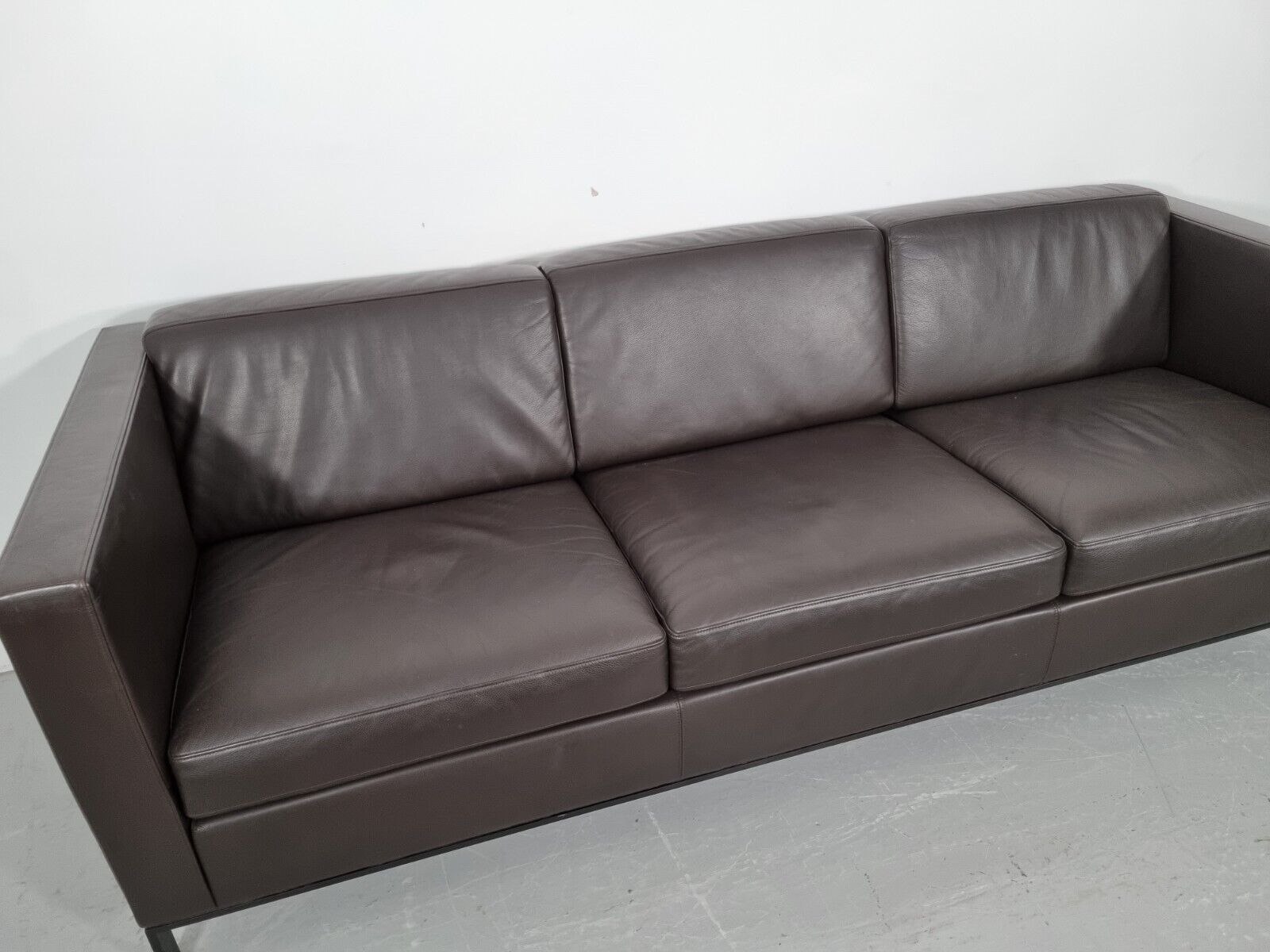 Walter Knoll Foster 500 3  Seater Sofa In Chocolate Leather, Mint Condition photo vinterior