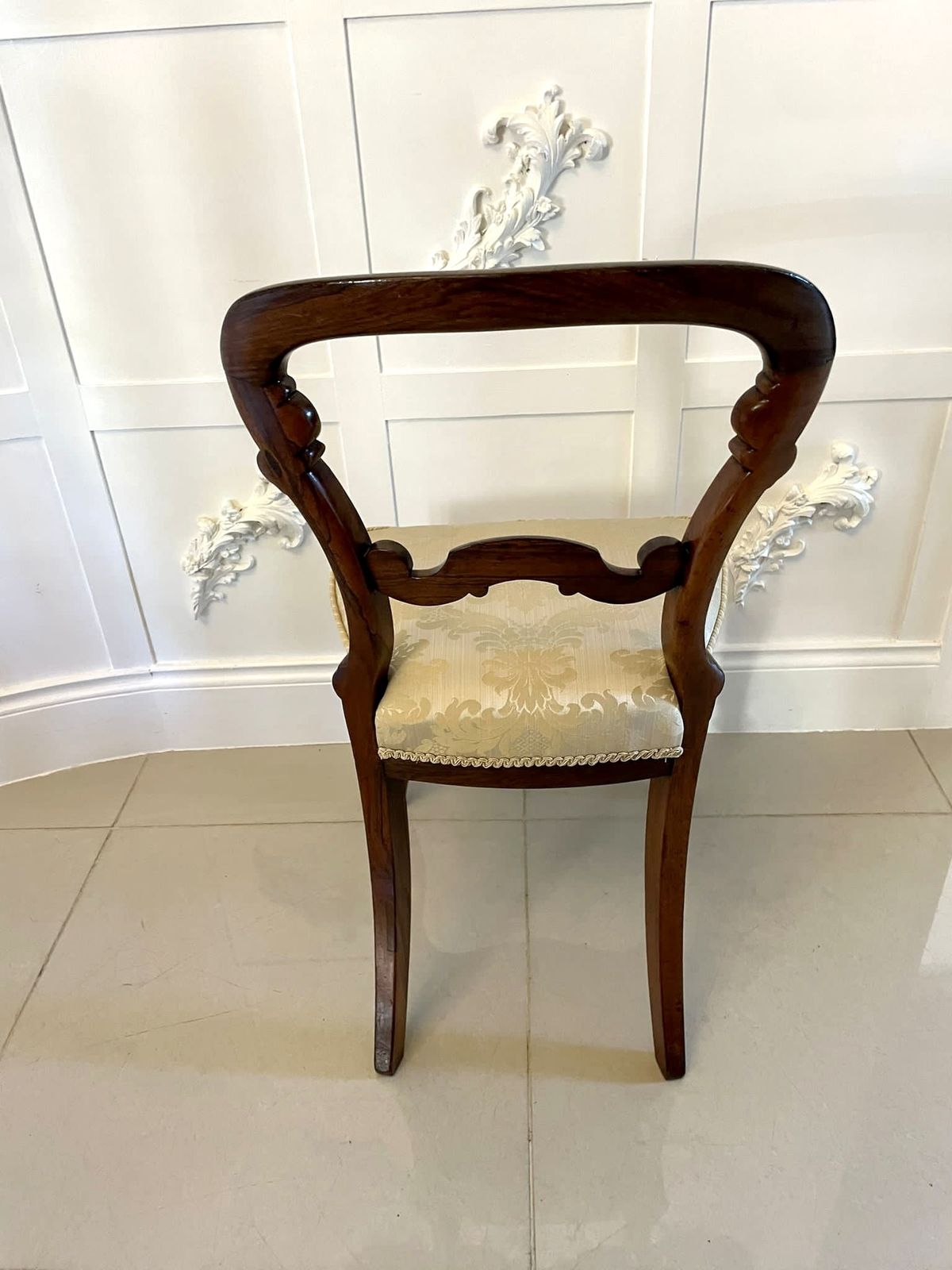 Furniture Fine Quality Set Of 4 Antique Carved Rosewood Dining Chairs photo
