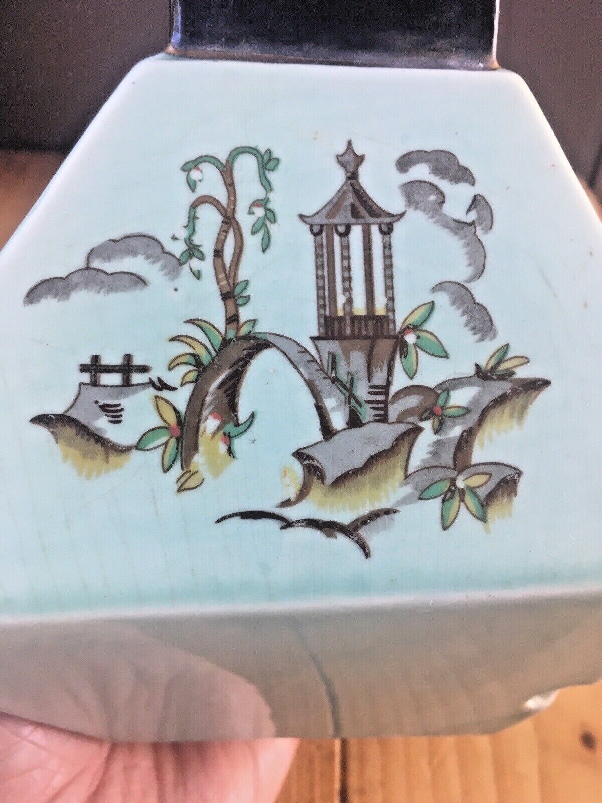Lighting Unusual Antique Chinese Oriental Asian Turquoise Aqua Jade Green Table Lamp Base photo