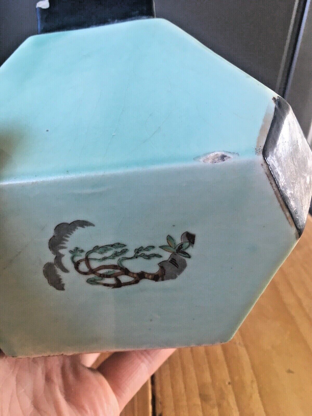 65.0 Unusual Antique Chinese Oriental Asian Turquoise Aqua Jade Green Table Lamp Base photo