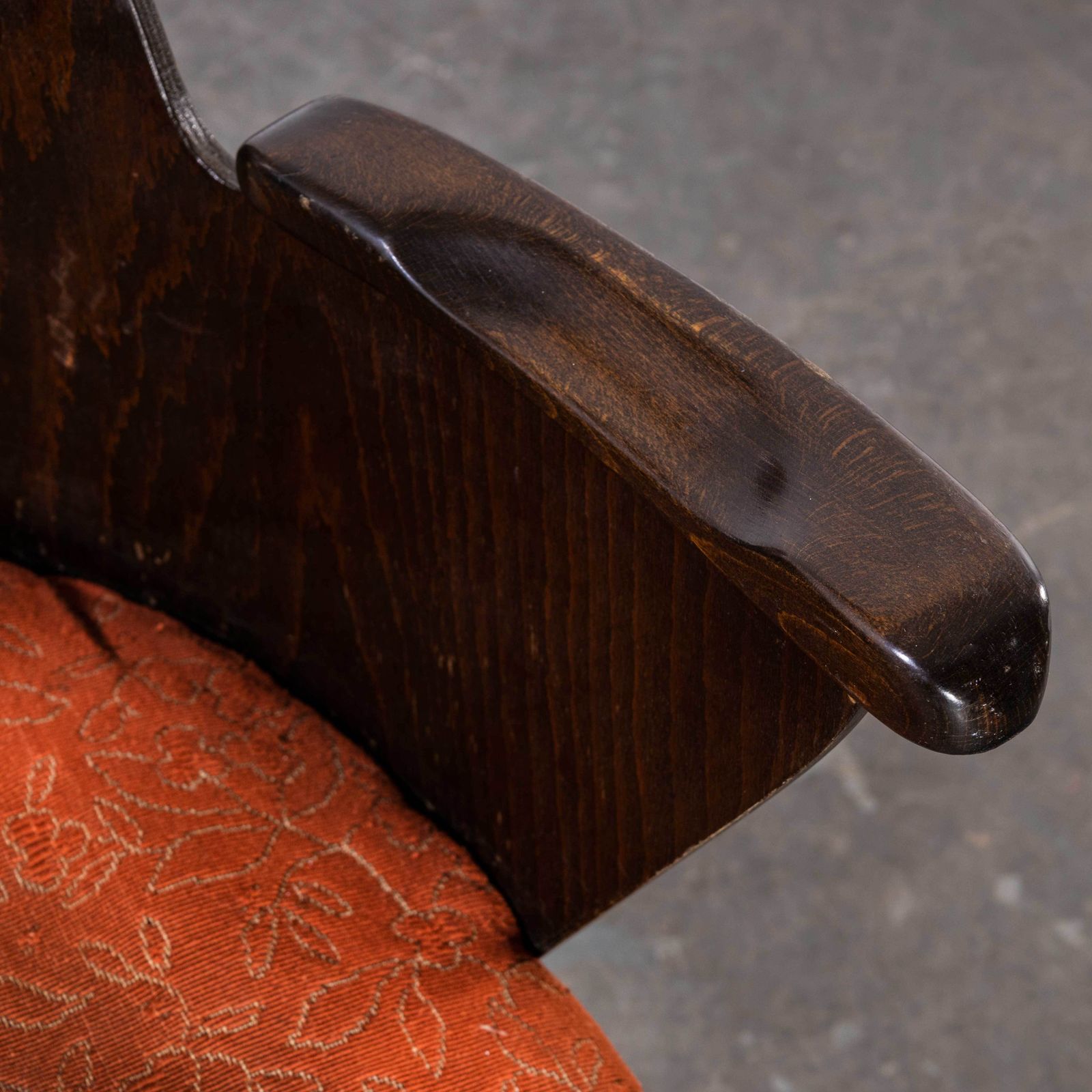 1950’s Dark Walnut Upholstered Side Chair – Oswald Haerdt Model 515 photo furniture
