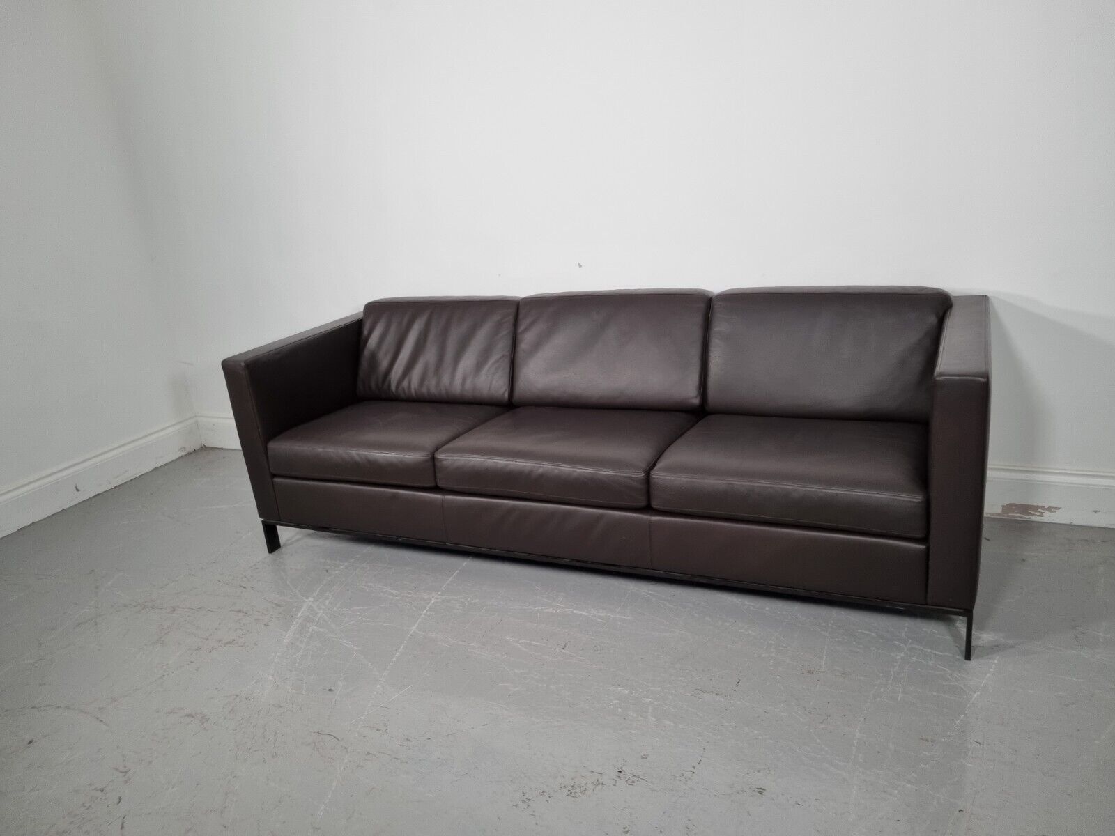 Walter Knoll Foster 500 3  Seater Sofa In Chocolate Leather  Excellent Condition photo for sale