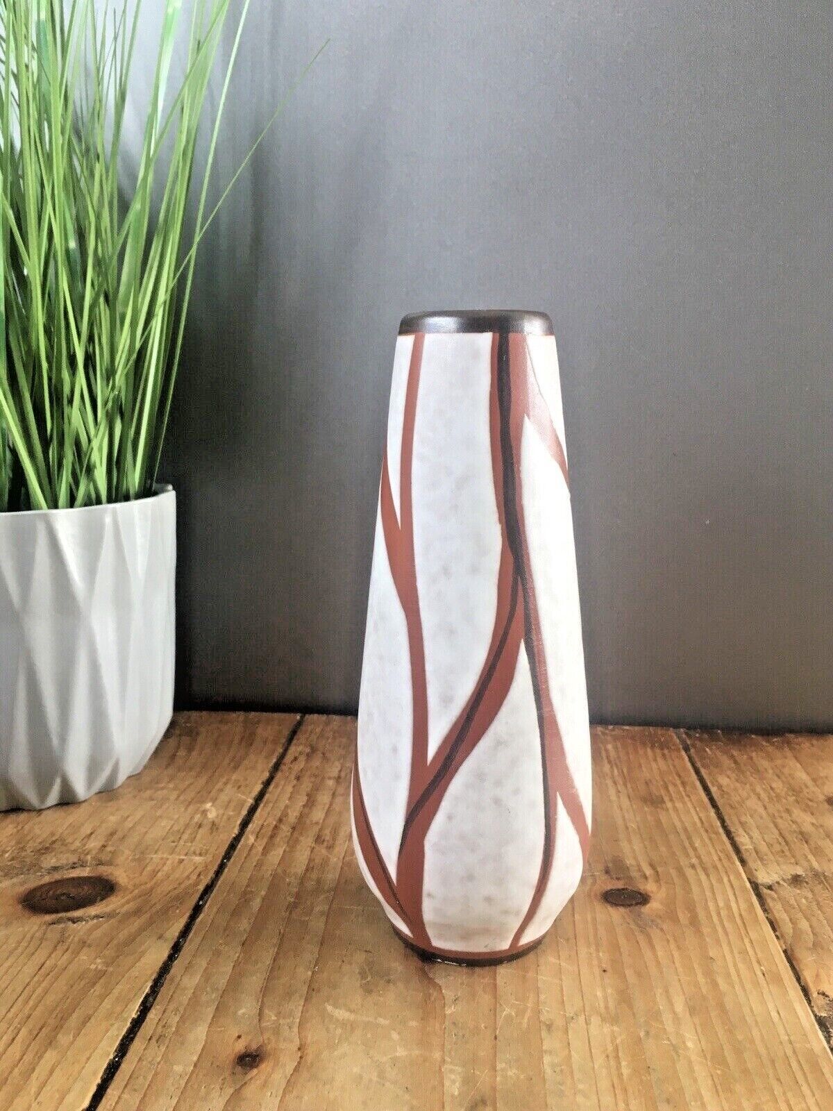 Mid Century 60's West German Pottery Vase 4035/17 Abstract Vintage Retro 70's photo vinterior