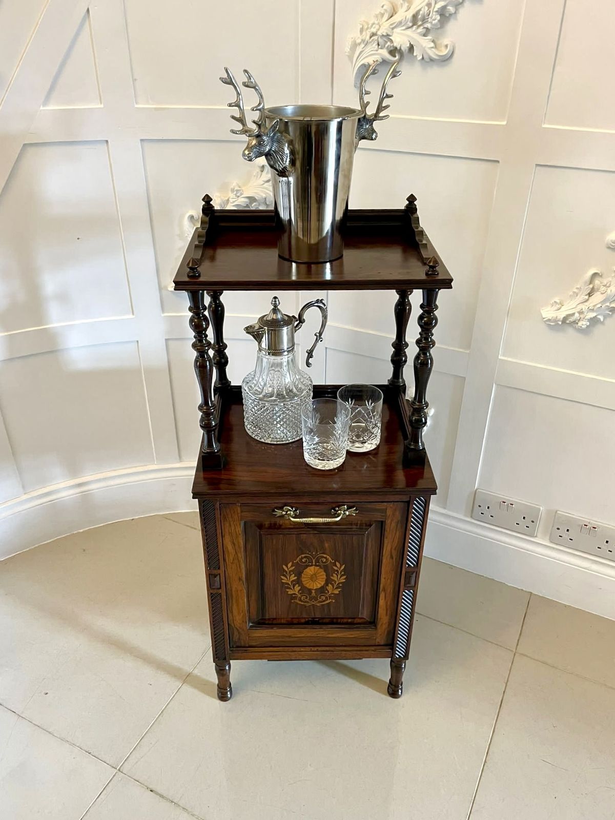 Antique Quality Rosewood Marquetry Inlaid Coal Box photo for sale