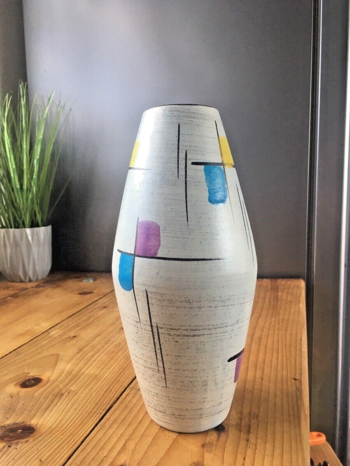 Mid Century Bay Keramik West German Pottery Multicoloured Vase Memphis Art 60's 507 25 photo furniture