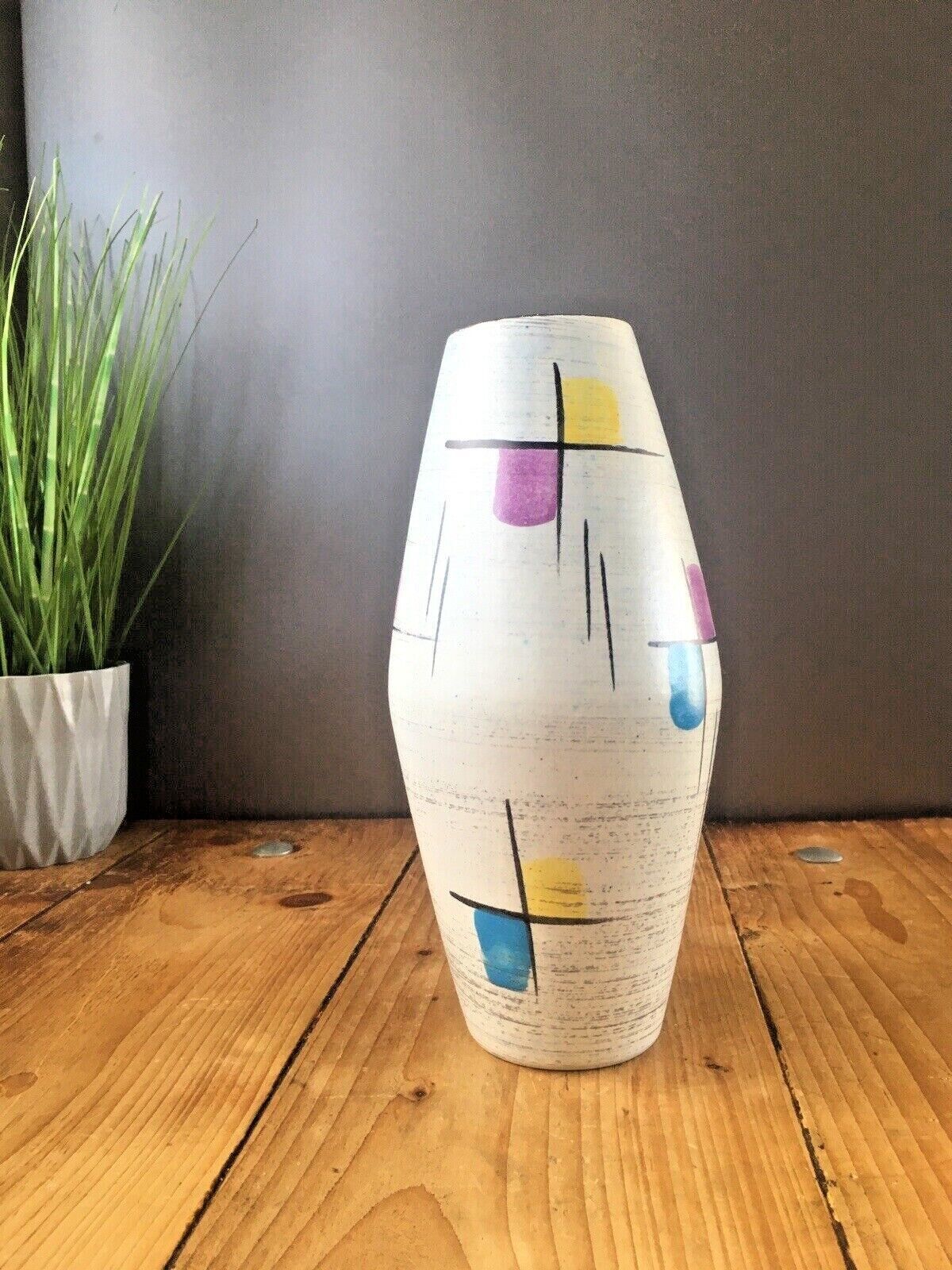 Mid Century Bay Keramik West German Pottery Multicoloured Vase Memphis Art 60's 507 25 photo for sale