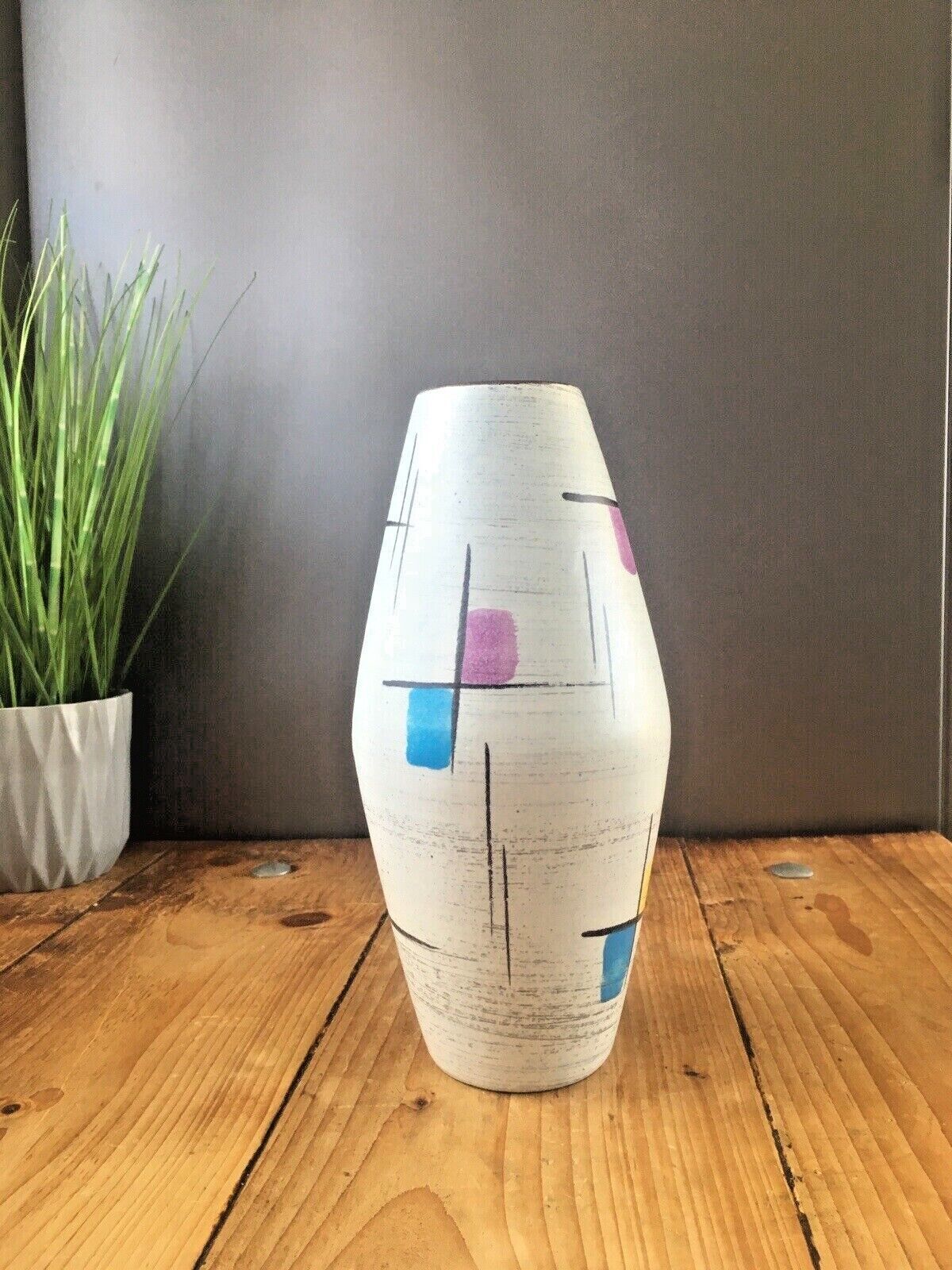Mid Century Bay Keramik West German Pottery Multicoloured Vase Memphis Art 60's 507 25 photo vinterior