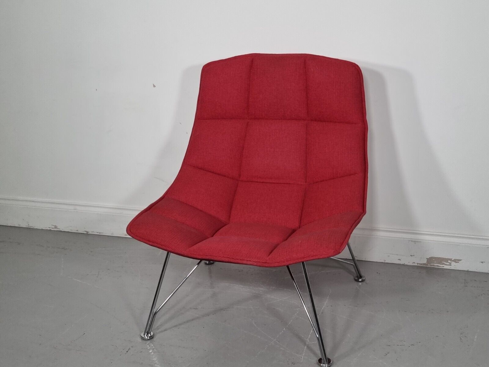 Knoll Jehs And Laub Lounge Chair In Red Fabric (Pic 3 photo furniture