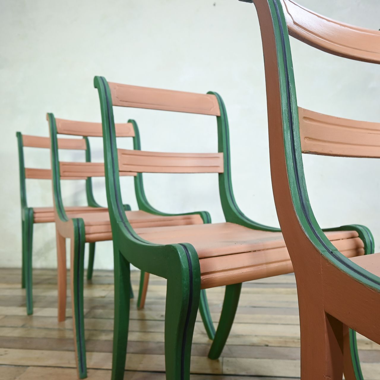 670.0 Set Of Four 19th Century Painted Side Chairs photo