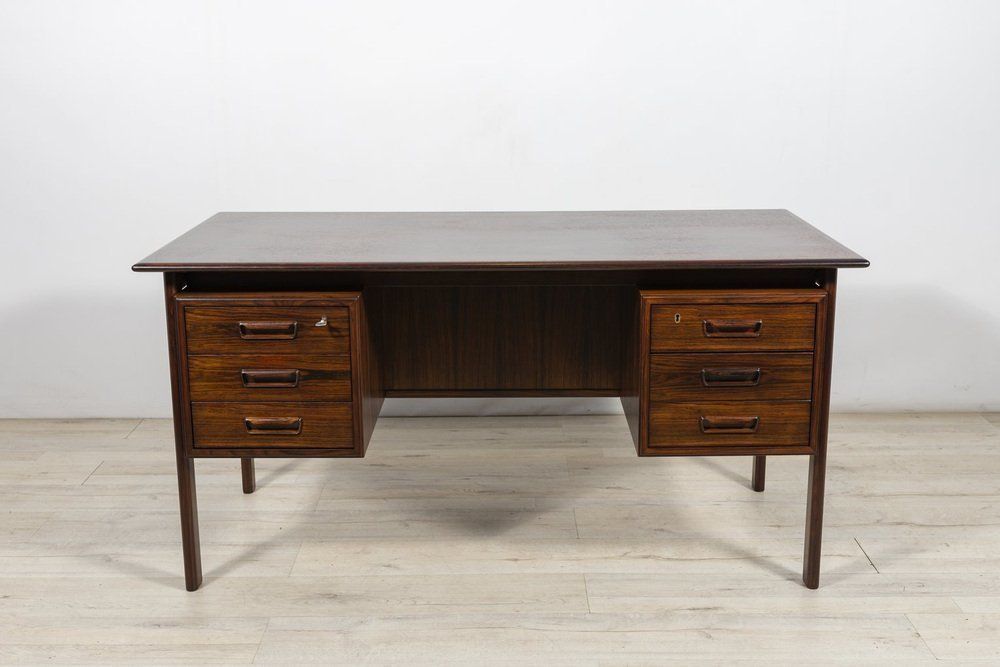 Mid Century Rosewood Desk By Willy Sigh For H. Sigh And Søn 1960s photo for sale