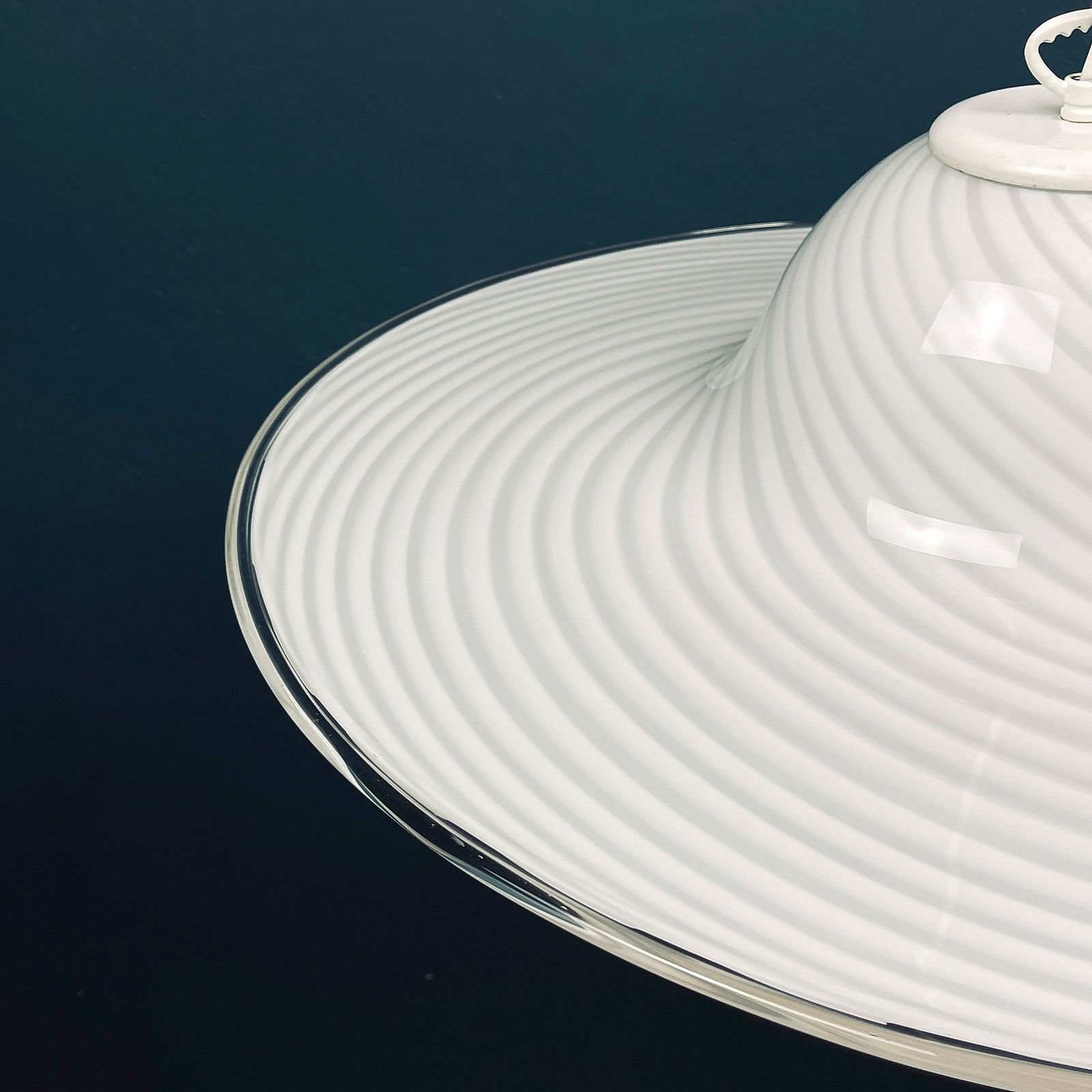 Classic Swirl Murano Glass Pendant Lamp Vetri Murano Italy 1970s photo 590.0