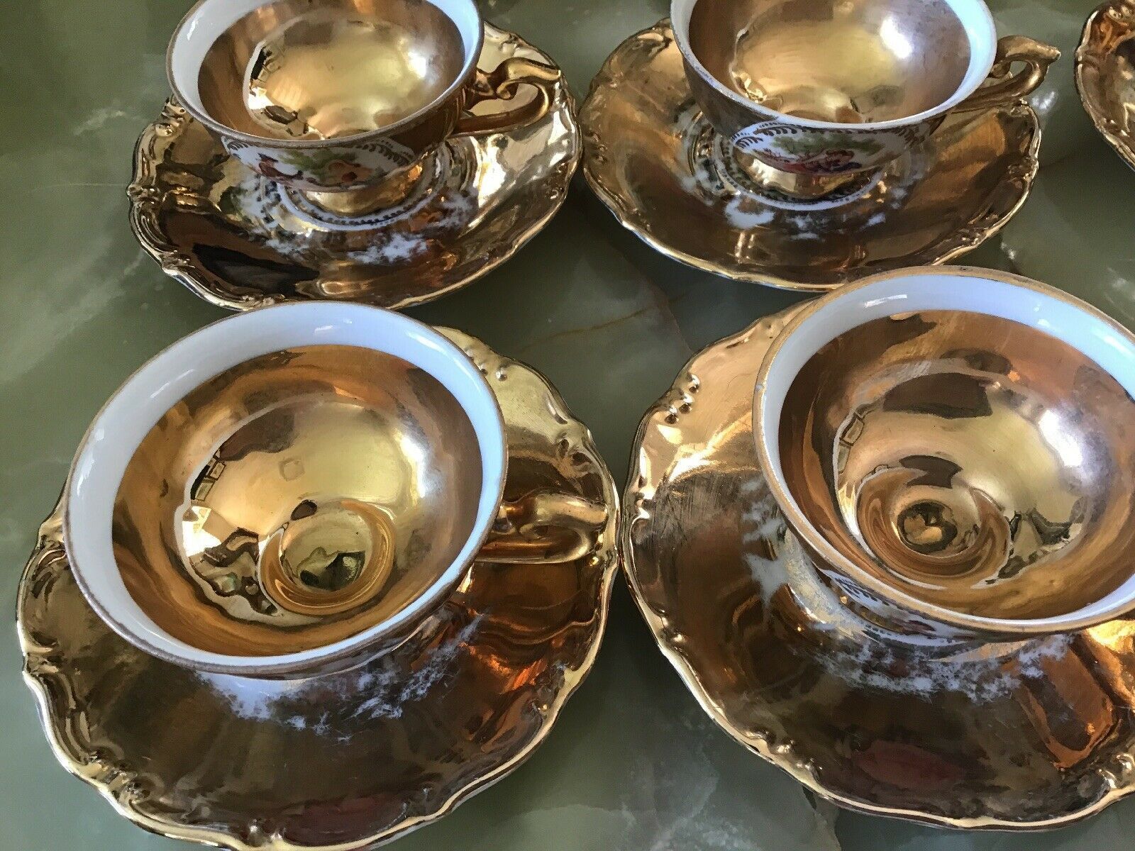 Jkw Karlsbad Gilt Lustre Crinoline Lady Tea Set. 15 Pieces. photo Home Decor