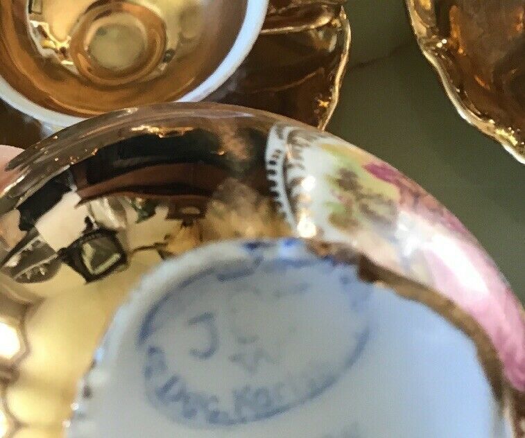 Jkw Karlsbad Gilt Lustre Crinoline Lady Tea Set. 15 Pieces. photo buy