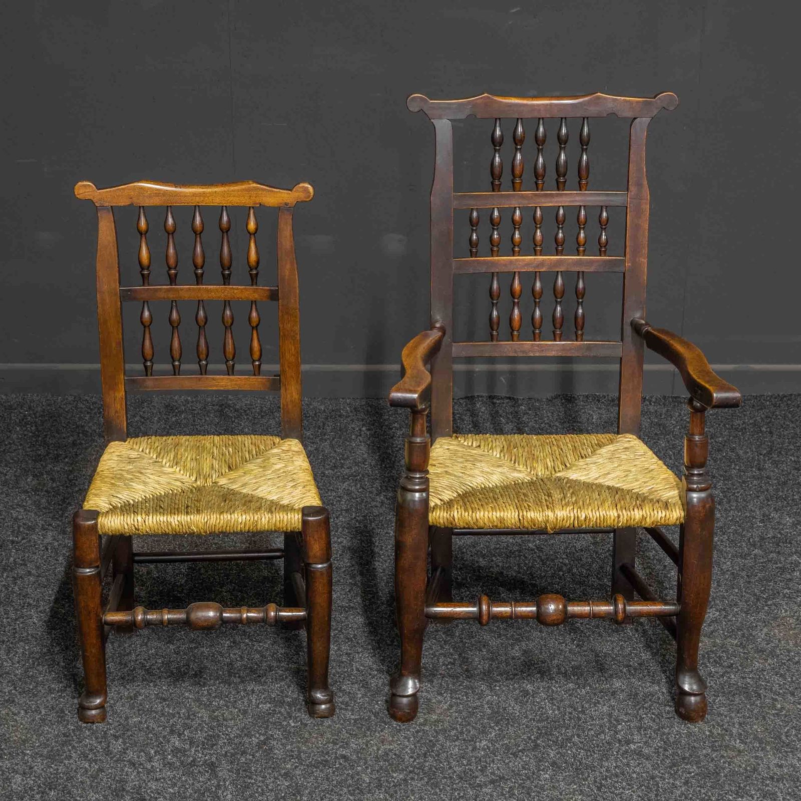 Set Of Eight Georgian Lancashire Spindleback Chairs photo vinterior