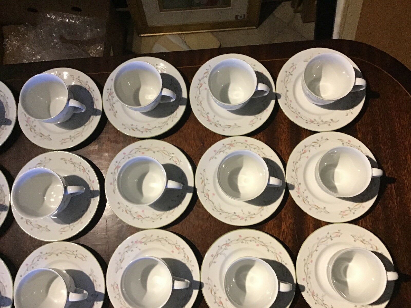 35 Trellis By Inheritance Table Ware Porcelain Teacups On Saucers photo vinterior