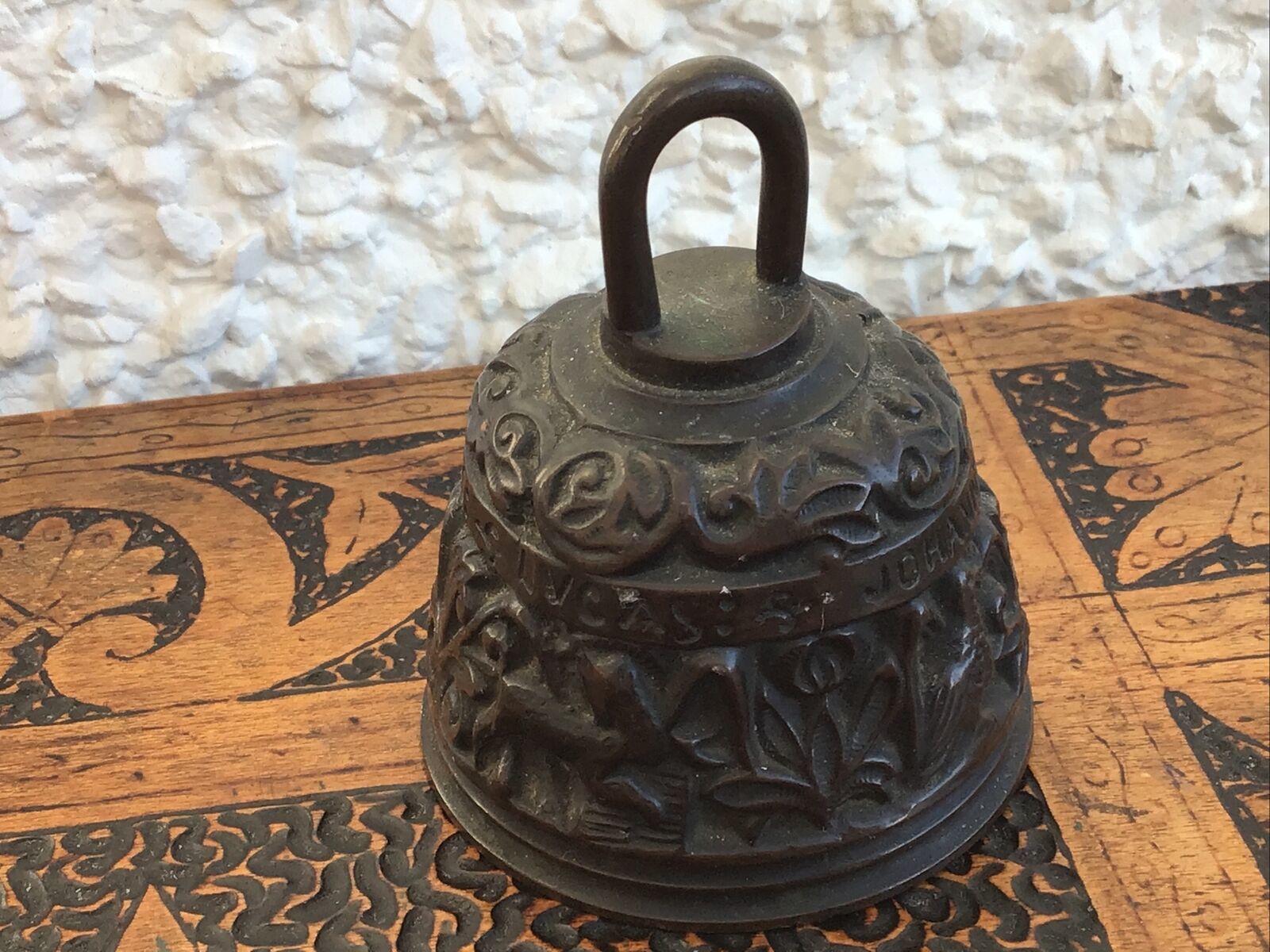 Antique European Bronzed? Copper Apostle Bell. Natural Scenes. photo Home Decor