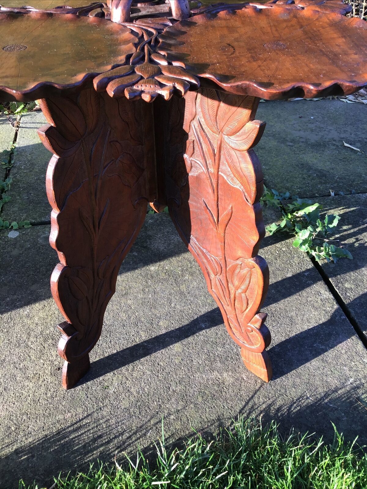 19th C. Carved Teak Chinese Tea Table In Art Nouveau Style photo buy