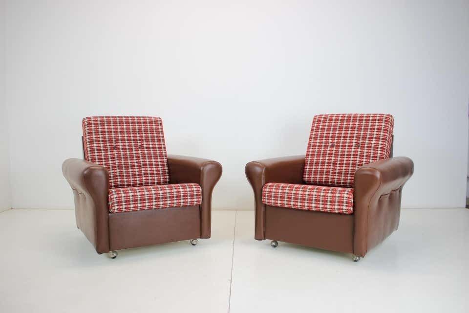 Pair Of Mid Century Design Armchairs,Czechoslovakia,1960's. photo for sale