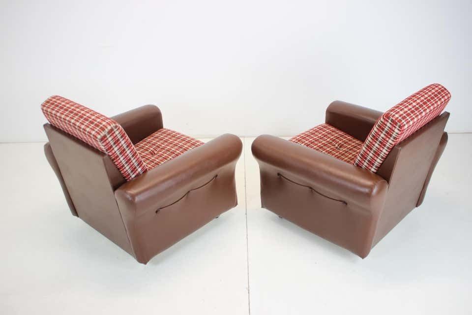 Pair Of Mid Century Design Armchairs,Czechoslovakia,1960's. photo vintage