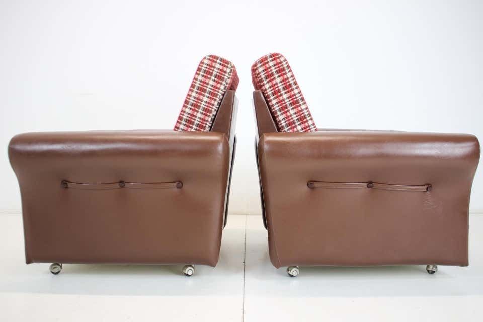 Furniture Pair Of Mid Century Design Armchairs,Czechoslovakia,1960's. photo