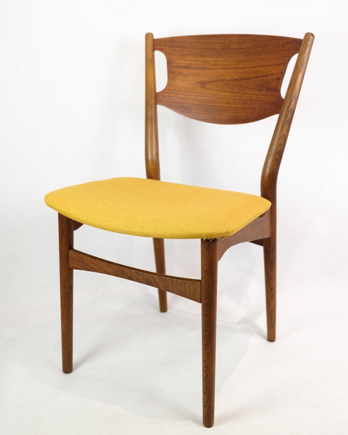 Set Of 4 Dining Room Chairs In Teak With Fabric Cover From 1960s photo furniture