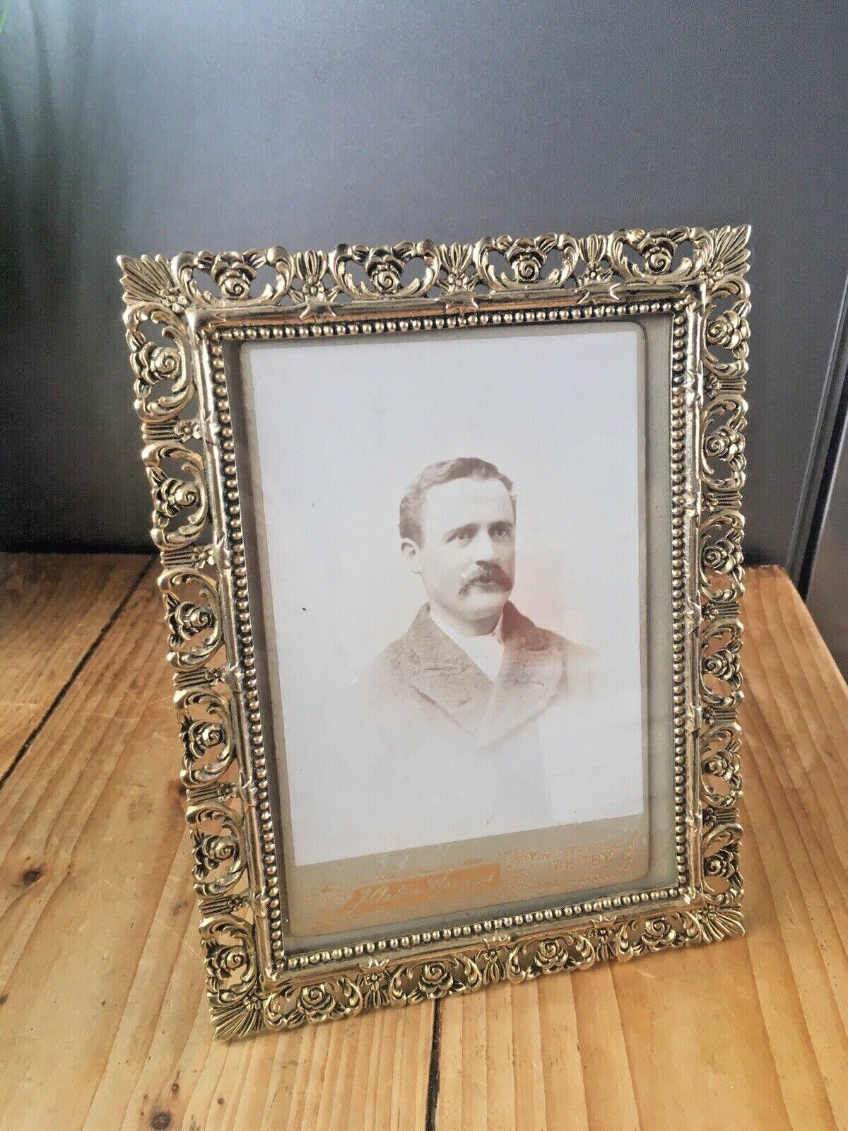 Rare Antique Military Issue Crows Foot Ornate Brass Photo Frame Soldier Picture photo buy