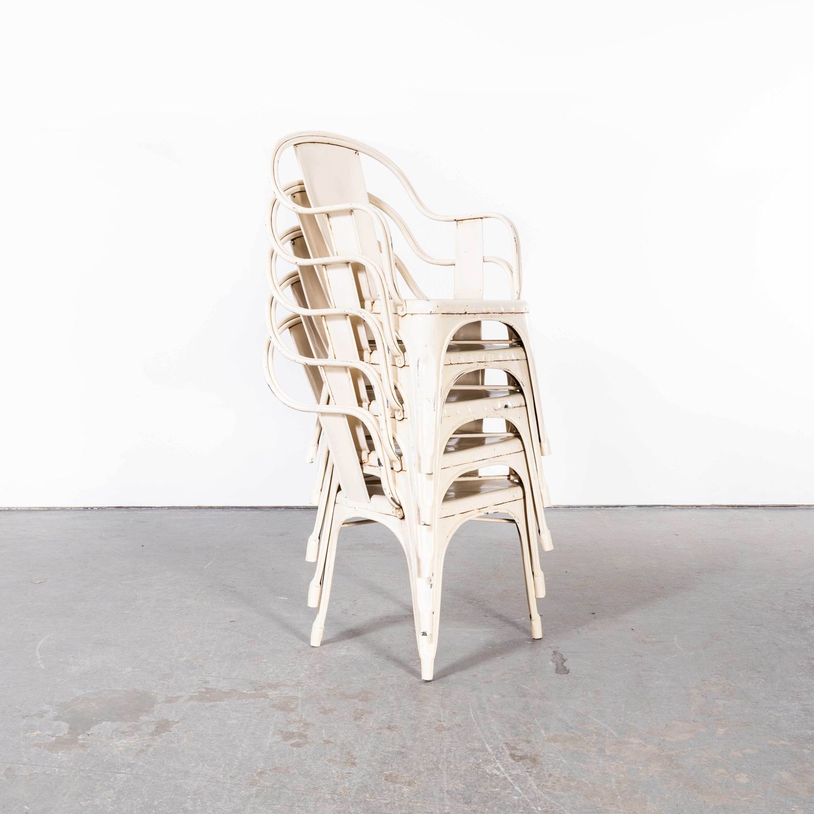 1950’s Original French Tolix Model C Armchairs Tolix – Dining Chairs – Set Of Five photo Furniture