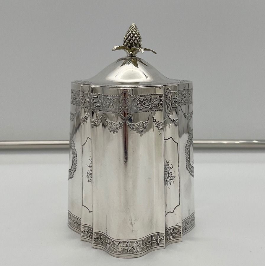 18th Century Antique George III Silver Tea Caddy London 1795 Thomas Shepherd photo Home Decor