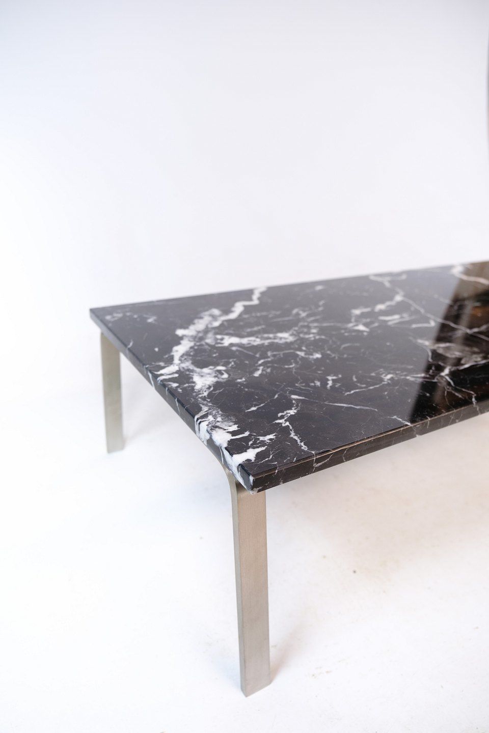 Coffee Table, Mann By Norr11, Aluminum Frame, Marble Top, Danish Design photo for sale