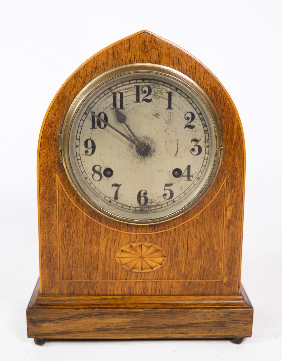Carmine Clock, Light Mahogany, Marquetry, 1920s.