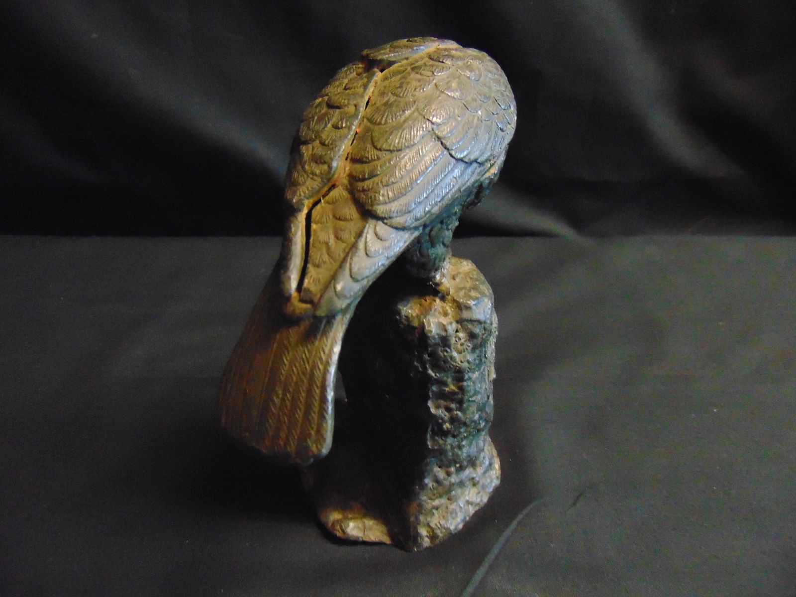 Cast Bronze Of Roosting Bird, 1960s photo Home Decor