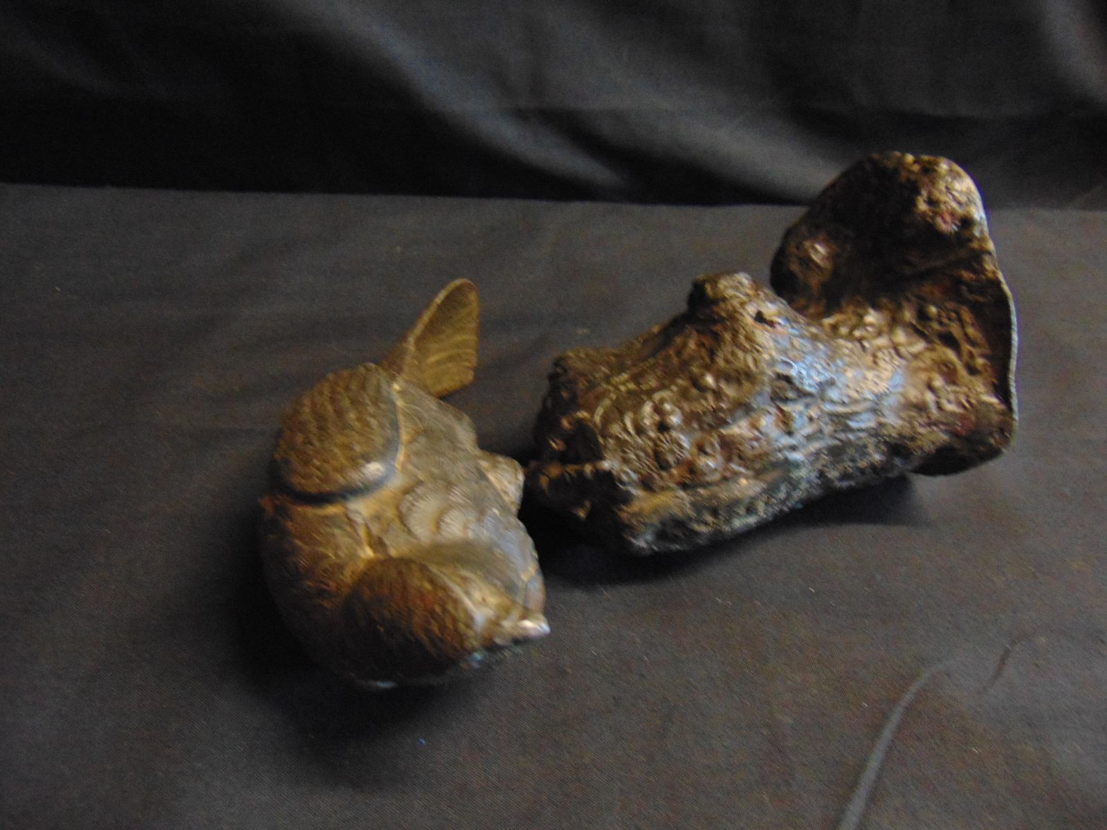 Cast Bronze Of Roosting Bird, 1960s photo vintage