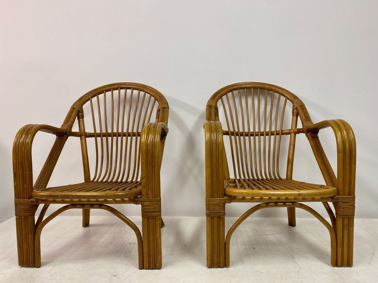 Pair Of 1970s Italian Bamboo Armchairs photo vinterior
